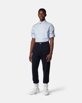 Camisa slim de popelín de algodón a rayas Camisa slim de popelín de algodón a rayas