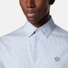 Camisa slim de popelín de algodón a rayas Camisa slim de popelín de algodón a rayas