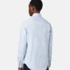 Camisa slim de popelín de algodón a rayas Camisa slim de popelín de algodón a rayas