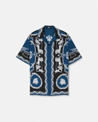 camisa slim de sarga de seda estampada 1 330x413 - Camisa slim de sarga de seda estampada