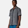 Camisa slim de sarga de seda estampada Camisa slim de sarga de seda estampada
