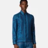 Camisa slim de sarga de seda estampada Camisa slim de sarga de seda estampada