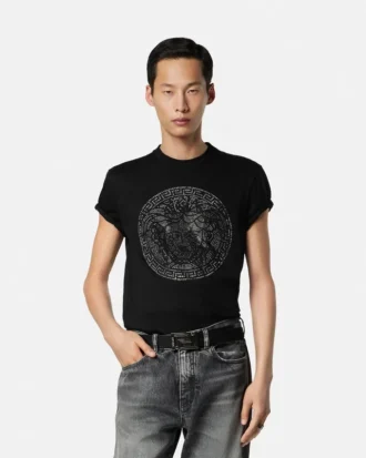 Camiseta ajustada de jersey de algodón adornada