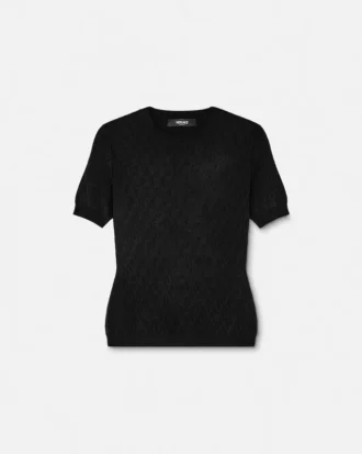 Camiseta ajustada de viscosa elástica jacquard