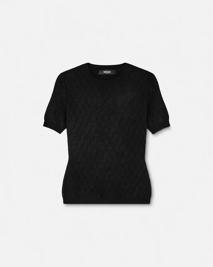 Camiseta ajustada de viscosa elástica jacquard Camiseta ajustada de viscosa elástica jacquard