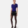 Camiseta ajustada de viscosa elástica jacquard Camiseta ajustada de viscosa elástica jacquard