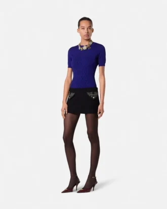 Camiseta ajustada de viscosa elástica jacquard