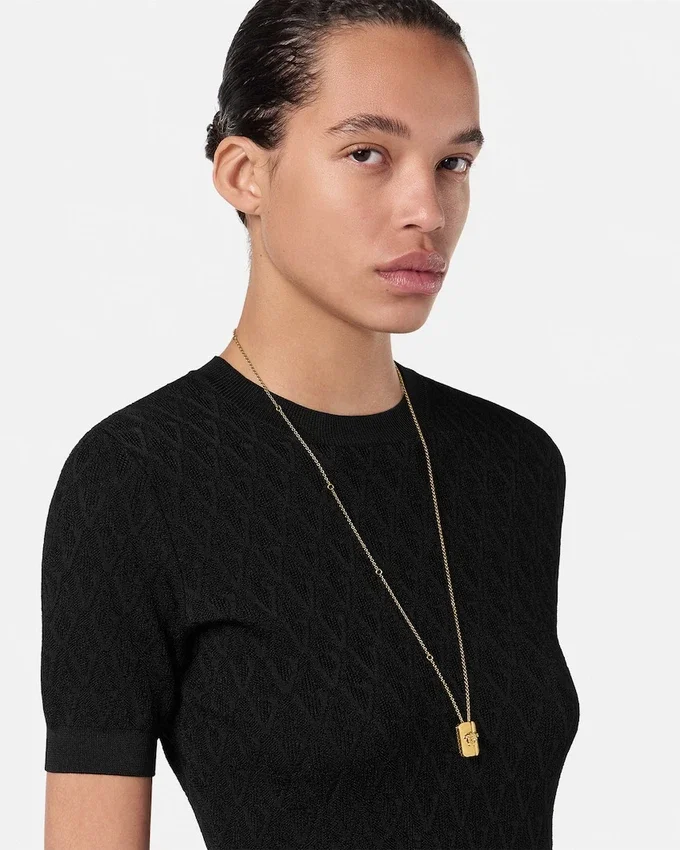 Camiseta ajustada de viscosa elástica jacquard Camiseta ajustada de viscosa elástica jacquard