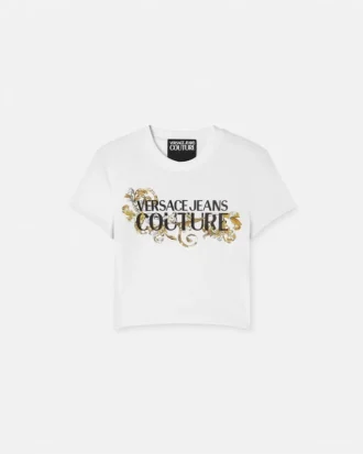 Camiseta Barocco con contorno de cristales