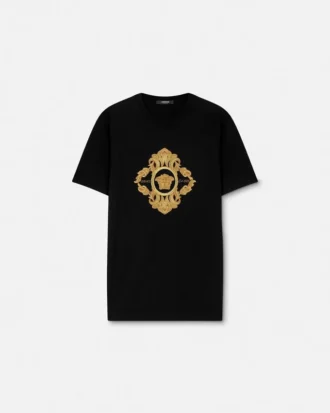 Camiseta bordada con motivos barrocos arquitectónicos