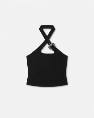 Camiseta de canalé con hebilla barroca