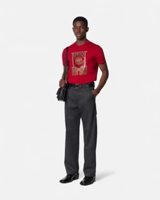 Camiseta de jersey de algodón adornada