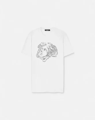 Camiseta de jersey de algodón bordada