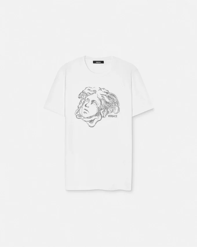 Camiseta de jersey de algodón bordada Camiseta de jersey de algodón bordada