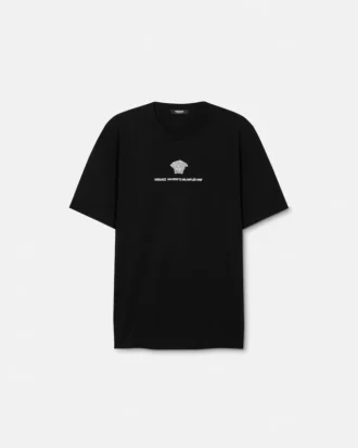 Camiseta de jersey de algodón bordada