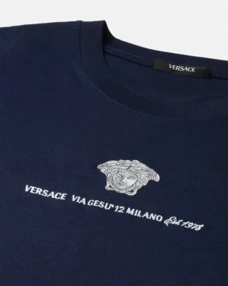 Camiseta de jersey de algodón bordada