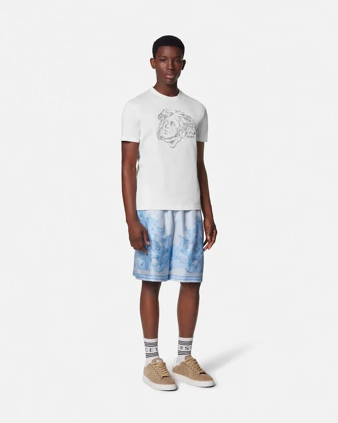 Camiseta de jersey de algodón bordada Camiseta de jersey de algodón bordada
