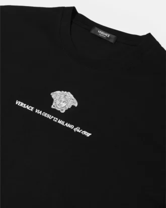 Camiseta de jersey de algodón bordada