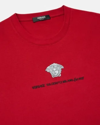 Camiseta de jersey de algodón bordada