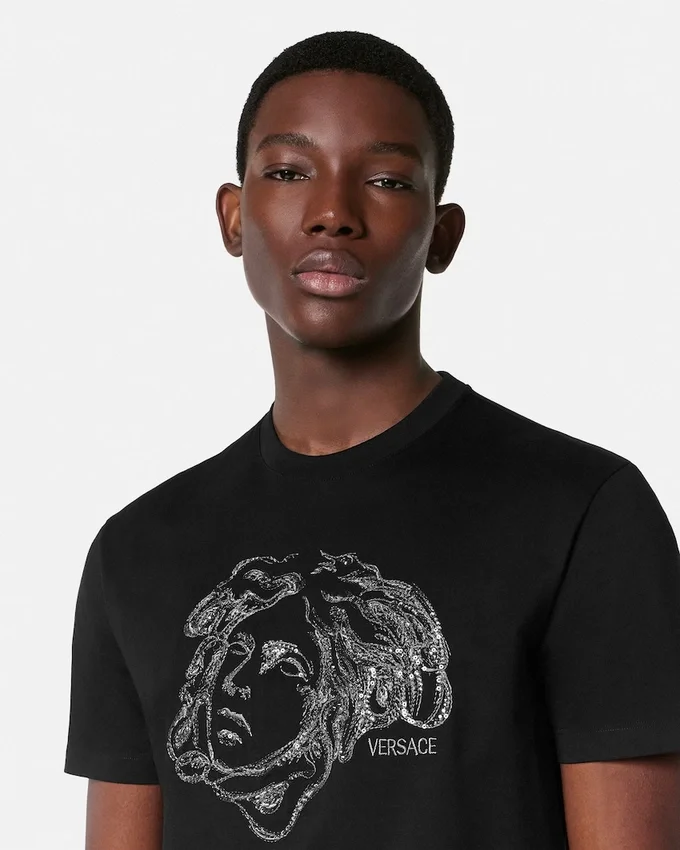 Camiseta de jersey de algodón bordada Camiseta de jersey de algodón bordada