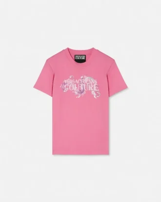 Camiseta de jersey de algodón estampada y adornada