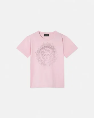 Camiseta de jersey de algodón estampada y adornada para niño