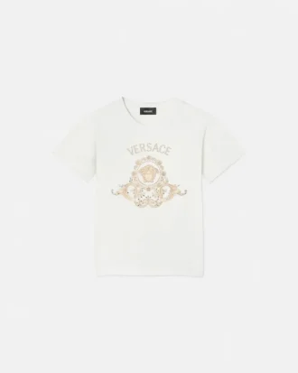 Camiseta de jersey de algodón estampada y adornada para niño