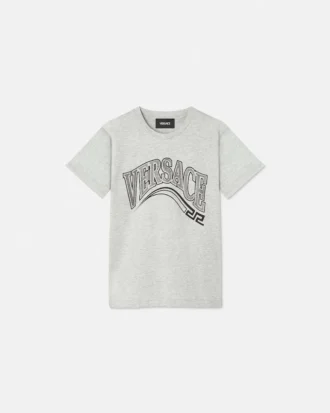 Camiseta de jersey de algodón estampada y adornada para niño