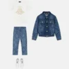 Camiseta de jersey de algodón estampada y adornada para niño Camiseta de jersey de algodón estampada y adornada para niño