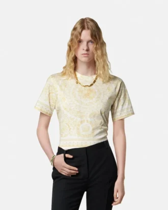 Camiseta estampada de jersey de algodón