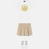 Falda plisada estampada de gabardina de algodón para niña Falda plisada estampada de gabardina de algodón para niña