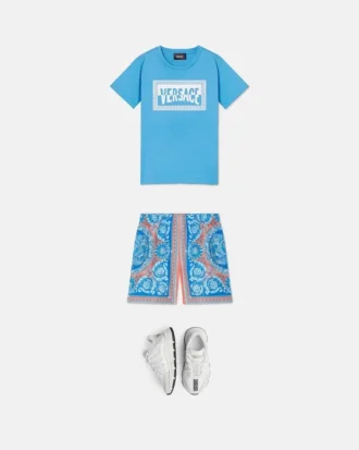 Camiseta infantil estampada de jersey de algodón