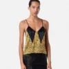 Camiseta interior de seda con estampado Cheetah Allover