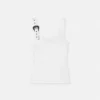 Camiseta sin mangas acanalada con hebilla barroca