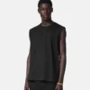 Camiseta sin mangas con logotipo bordado