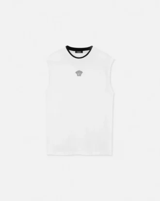 Camiseta sin mangas con Medusa bordada
