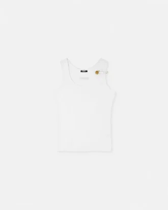 Camiseta sin mangas con ribete y prendedor de seguridad