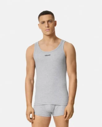 Camiseta sin mangas de algodón acanalado