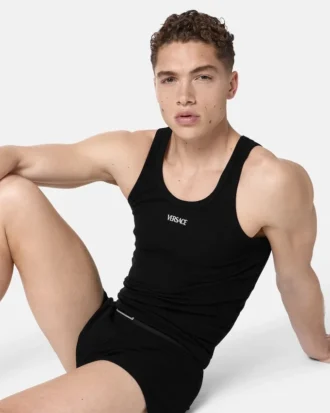 Camiseta sin mangas de algodón acanalado