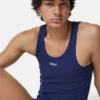 Camiseta sin mangas de algodón acanalado Camiseta sin mangas de algodón acanalado