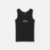 Camiseta sin mangas de algodón elástico acanalado