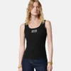 Camiseta sin mangas de algodón elástico acanalado