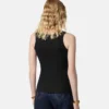 Camiseta sin mangas de algodón elástico acanalado