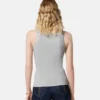 Camiseta sin mangas de algodón elástico acanalado