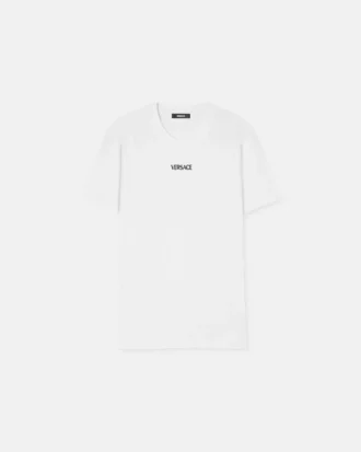 Camiseta slim fit de jersey de algodón bordada