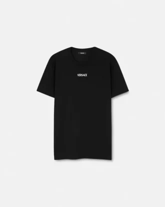 Camiseta slim fit de jersey de algodón bordada