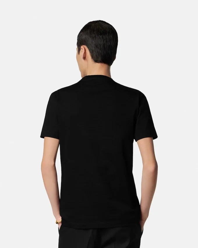 Camiseta slim fit de jersey de algodón bordada Camiseta slim fit de jersey de algodón bordada