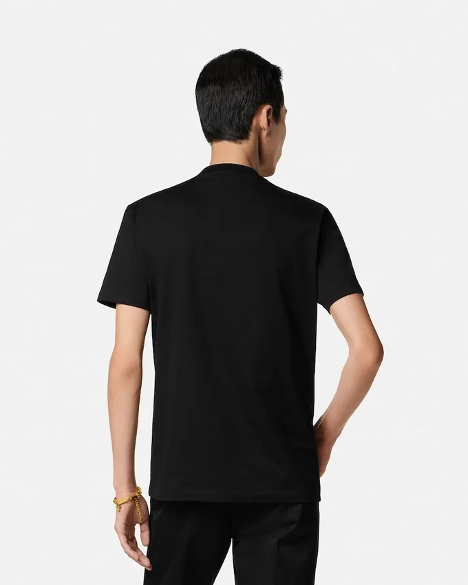 Camiseta slim fit de jersey de algodón bordada Camiseta slim fit de jersey de algodón bordada