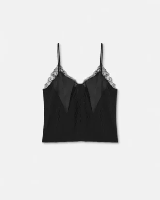 Camisola de seda con estampado V Allover