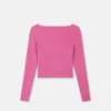 Cardigan ajustado de punto acanalado con imperdible Cardigan ajustado de punto acanalado con imperdible
